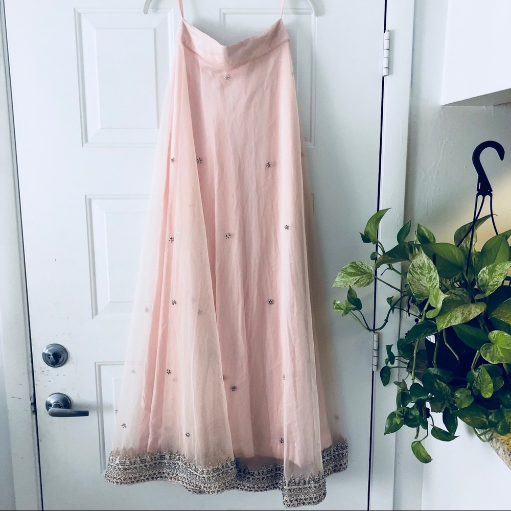 Hand made Indian Pink Maxi Beaded Embroidered